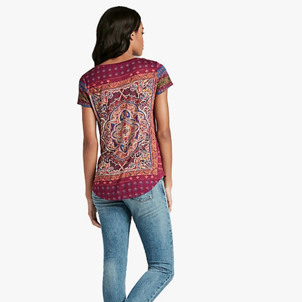 Lucky Brand Persian Tee -Burgandy- NWT - Picture 4 of 8